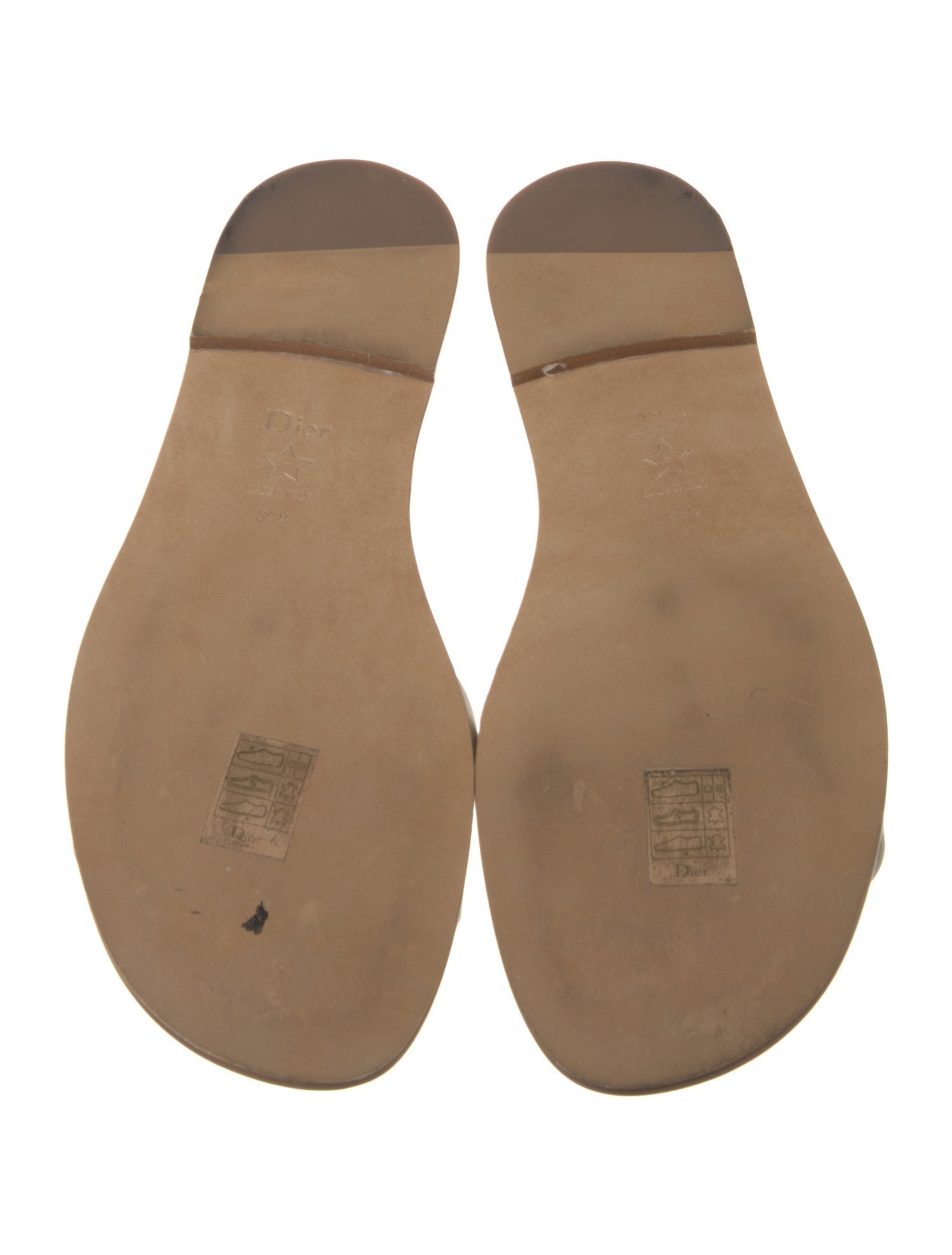 Christian Dior Leather Embroidered Accent Slides